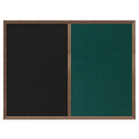 UNITED VISUAL PRODUCTS Enclosed Corkboard, 1 Door, 60"x36", 4" Fra, UV3424-SATIN-FORBO UV3424-SATIN-FORBO